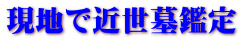 現地で近世墓鑑定
